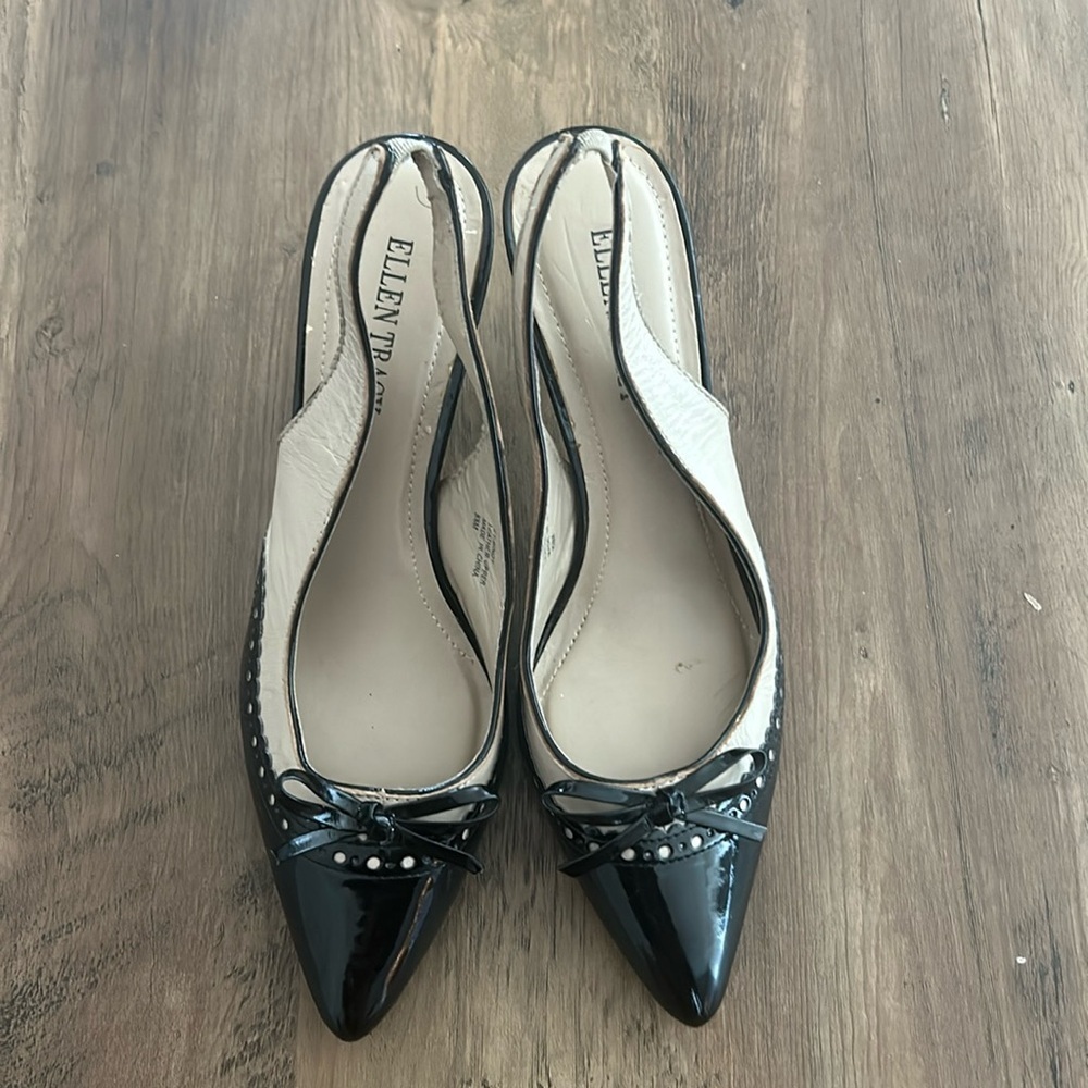 Ellen Tracy- Black and Tan Sling-back Spectator Toe Shies-Sz 8.5